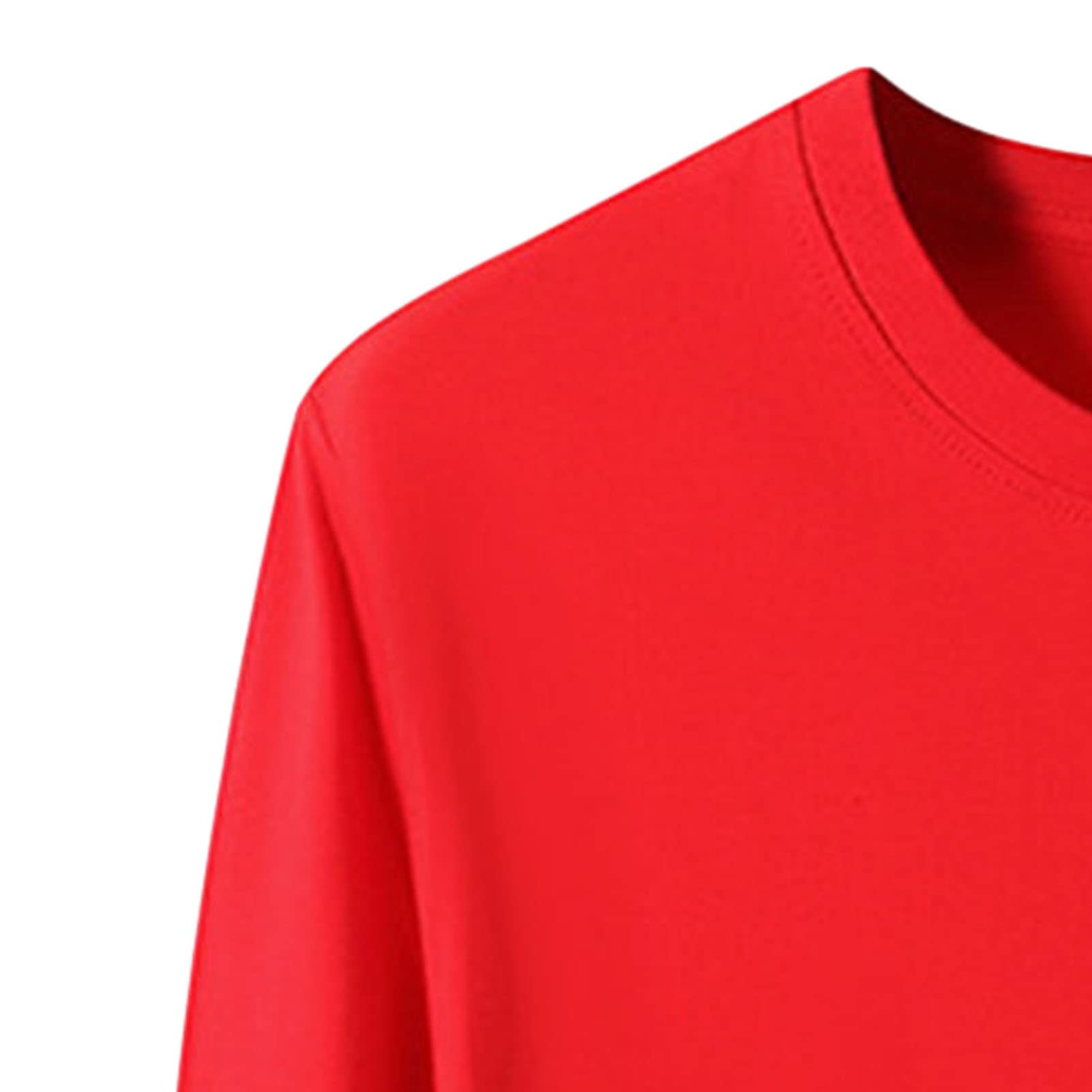 Men's Crewneck Sweater T Shirt Classic Jumper Long Sleeve Pullover Top Soft Casual Loose Workout Tops Sweaters (XX-Large,Red)