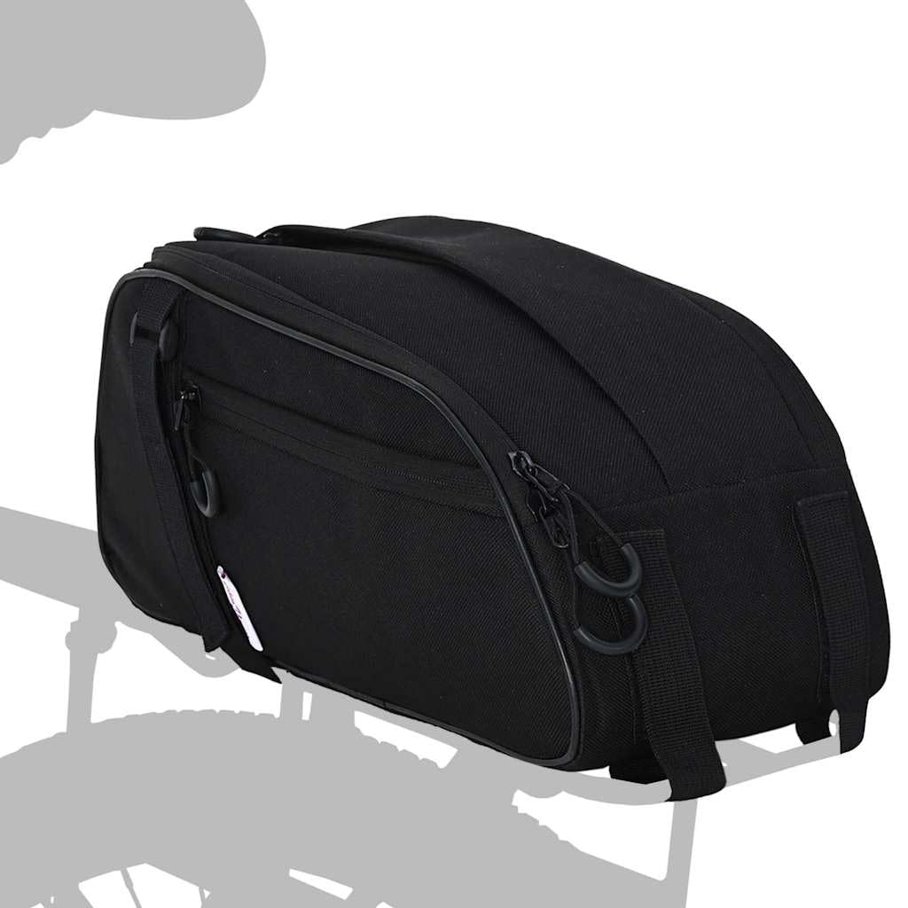 Borsa per bicicletta nera, 38 x 16 x 16 cm, borsa per telaio della bicicletta in poliestere resistente, impermeabile, borsa per accessori per bicicletta per attrezzi e forniture di facile
