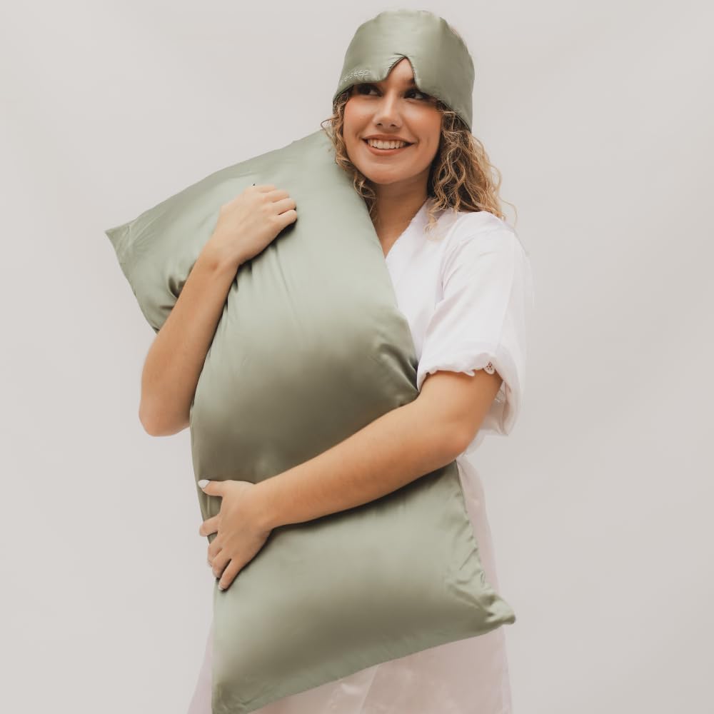 Masque de sommeil en soie de qualité supérieure - 100 % étanche à la lumière - Rembourrage doux pour les nuages - Lunettes pour un sommeil réparateur - Doux pour la peau et luxueux - Pour