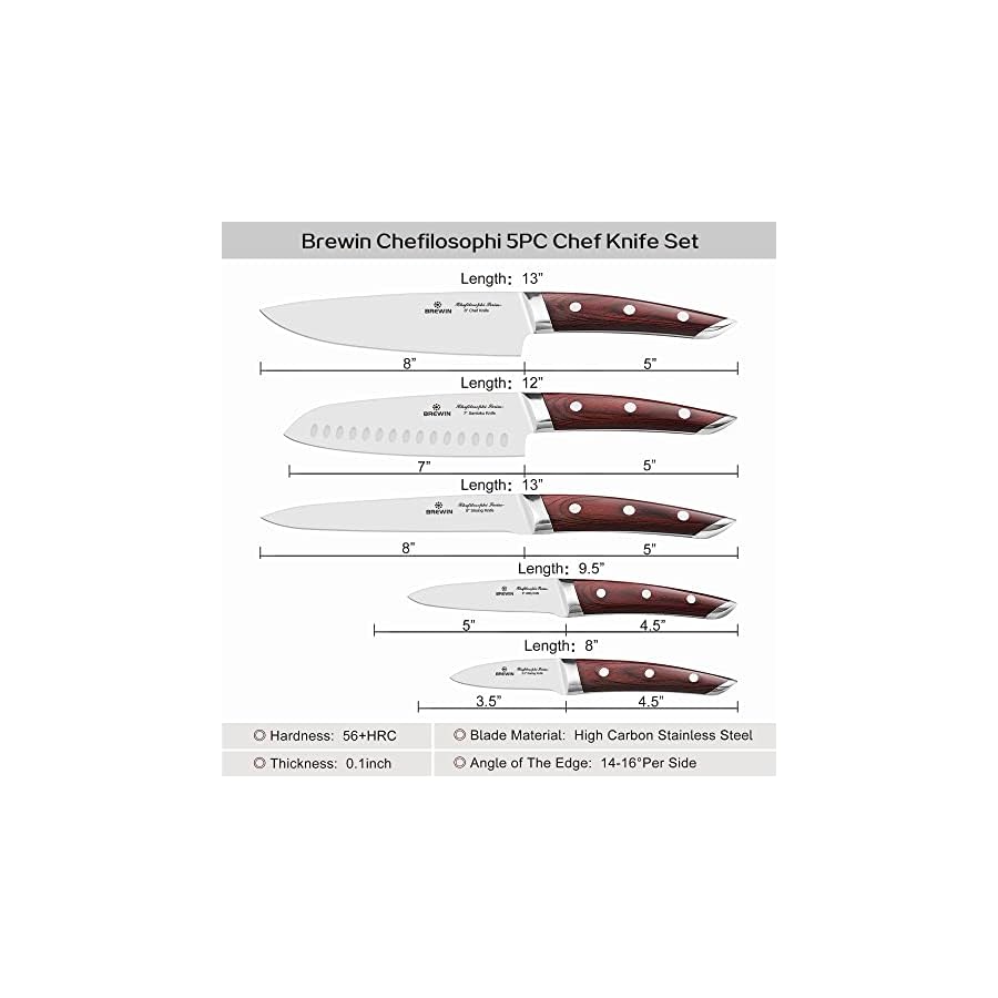 Brewin-CHEFILOSOPHI-Chef-Knife-Set-5-PCS-with-Elegant-Red-Pakkawood-Handle-Ergonomic-DesignProfessional-Ultra-Sharp-Kitchen-Knives-for-Cooking-High-Carbon-Stainless-Steel-Japanese-Chefs-Knife Brewin CHEFILOSOPHI Japanese Chef Knife Set 5 PCS with Elegant Red Pakkawood Handle Ergonomic Design,Professional Ultra Sharp Kitchen Knives for Cooking High Carbon Stainless Steel