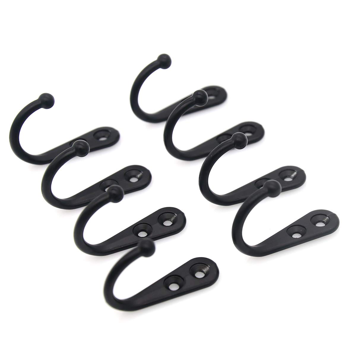 LXZ 8 PCs Black Tone Wall Mounted Single Prong Hooks - Wall Hook - Hat Hangers Robe Hooks for Scarf, Bag, Towel, etc.