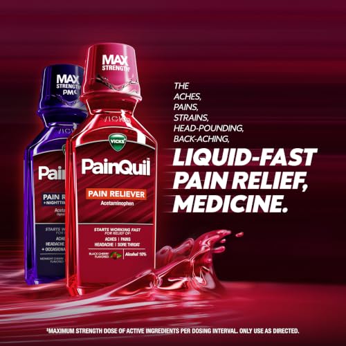 Vicks PainQuil & PainQuil PM Pain Relief Liquid, 1000mg Acetaminophen, 2x12 oz - image 6