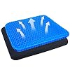 munloo Gel zitkussen, Cool & ademend voor het verlichten van rugpijn, dubbel dik zitkussen voor auto, kantoor, huis (blauw)