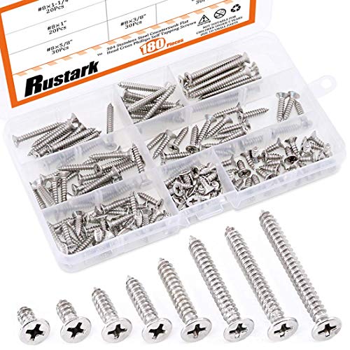 Kit de tornillos autorroscantes acero inoxidable 180 pcs miniatura 1