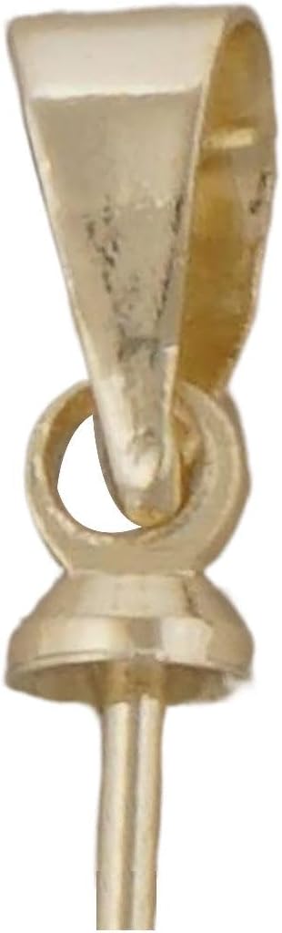 20PCS 14k Gold Filled Bails, Half Drilled Bead Bails, Pearl Bails, Bails with Cup and Peg