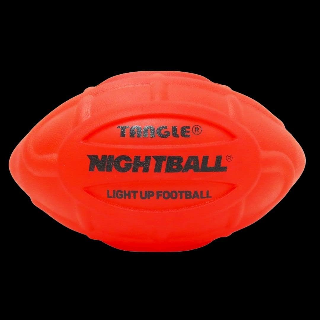 Nightball Tangle Glow in The Dark Inflatable LED Football - Light up Football with Bright LED Lights - Glow Football for Kids and Adults - Ideal Football Gifts for Teen Boys (Red) : Toys & Games