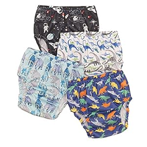Kwumsy Potty Training Underwear for Boys, Toddler Rubber Swim Diaper Cover, Plastic Pants for Toddlers Training Pants…