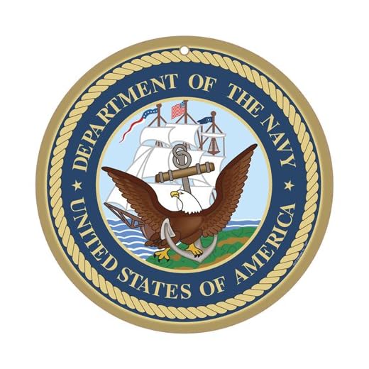 SJT ENTERPRISES, INC. US Navy Logo 10" Round Wood Plaque Sign (SJT15417)