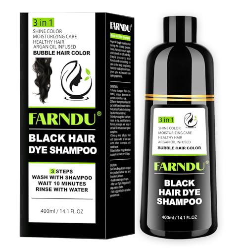 Schwarzes Haarfärbe Black Hair Dye Shampoo 3 in 1 Haarfärbeshampoo für Männer Frauen zur Abdeckung grauer Haare