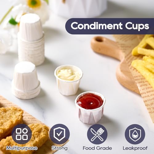 Image of LITOPAK 500 Pack 0.75 oz Disposable Condiment Cups, 3 /4 oz Sample Cups