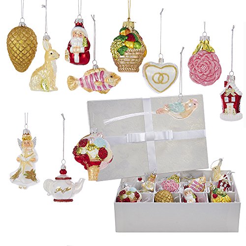 Kurt Adler Ornament Set, Green, 2.75"-4" - Image 2