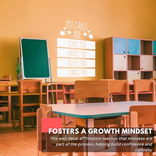 Autocollant mural citation positive Mistakes pour decoration classe ecole 43cm - 3