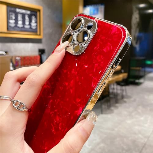 Coque iPhone 14 Pro antichoc bleu paillettes marbre laser