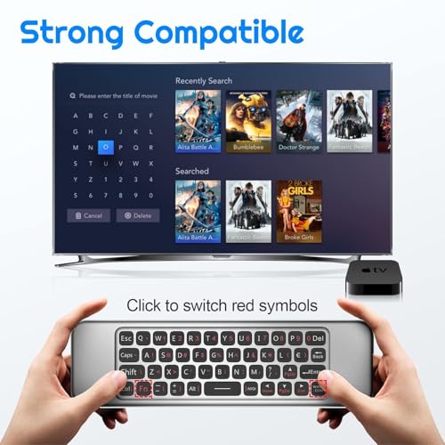 Image of 4-in-1 W3 Air Mouse, 2.4g Lightweight Voice Remote Control, Wireless Remote Control with Keyboard, Suitable for Shield /Android TV Box /Computer /Projector /HTPC /All-in-one Machine(Black Gray)