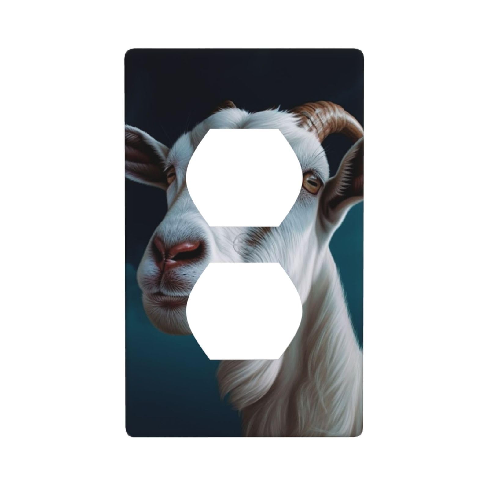 Goat Wall Plate, Duplex Outlet Cover 1-Gang Decorative Light Switch Covers, Unbreakable Polycarbonate Faceplates Electrical Receptacle Plug Covers, Screws Included