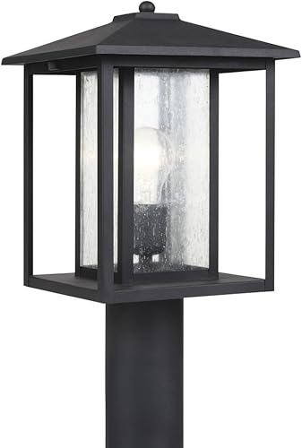 Sea Gull Lighting 82027-12 Hunnington One - Farol de poste ligero para exteriores, negro