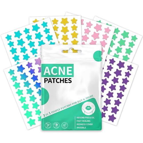 Pimple Patches Cute Star Pimple Patches 240 Counts 3 Sizes Acne Patches Hydrocolloid Acne Patch For Face Zits Patches with Tea Tree Oil Calendula Oil Colorful Blemish Patches Pimple Patch for Face