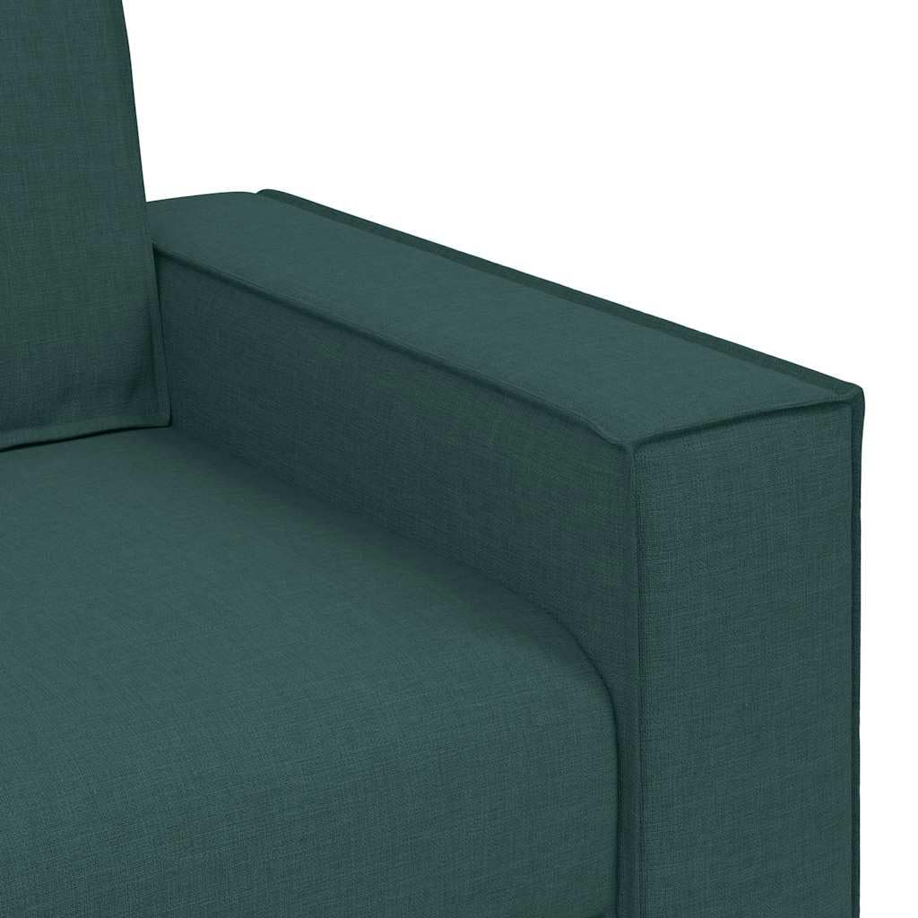 Juego de 2 sofás de tela para salón, 2 plazas y 3 plazas, color verde oscuro, sofá acolchado con estructura de madera y metal, cómodo