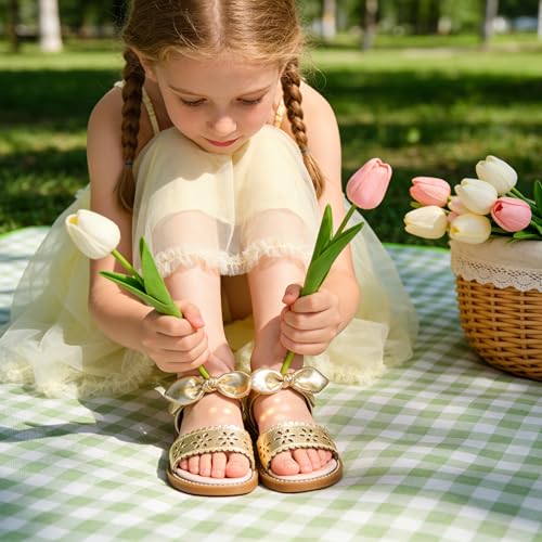 Image of GINFIVE Toddler Girls Sandals Little Girls Kids Summer Shoes Toddler Sandals