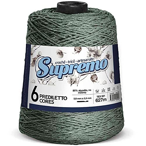 Supremo Barbante Nº 6 627m 600g Verde Oliva 27 Mistura de Algodão