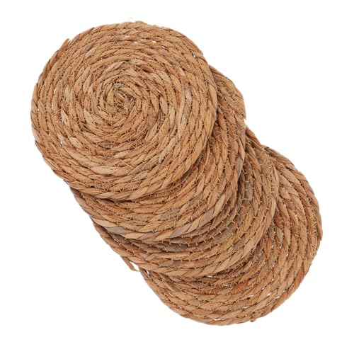 ULTECHNOVO Manteles Individuales Redondos 4 Piezas de Mimbre Marino Resistentes al Calor para Tazas de Decoración de Mesa Salvamanteles para Platos Calientes