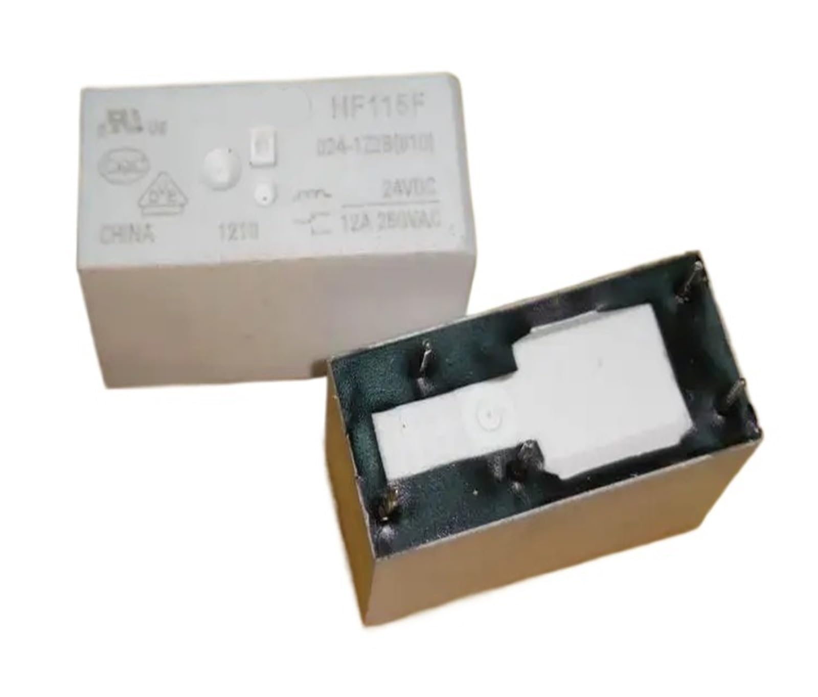 Relé HF115F 024-1Z2B 610 de 24V y 12A con 5 pines en pack de 2 unidades