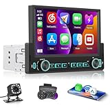 【Contrôle au Volant & Caméra de Recul Étanche】 Équipée d'une caméra de recul étanche avec 12 LED et angle large de 170° pour la vision nocturne, le carplay 1 din offre une vision nocturne plus nette et plus large Il prend en charge la fonction de contrôle au volant de la voiture l'autoradio 1 din peut basculer rapidement entre musique ou volume, améliorant efficacement la sécurité du véhicule