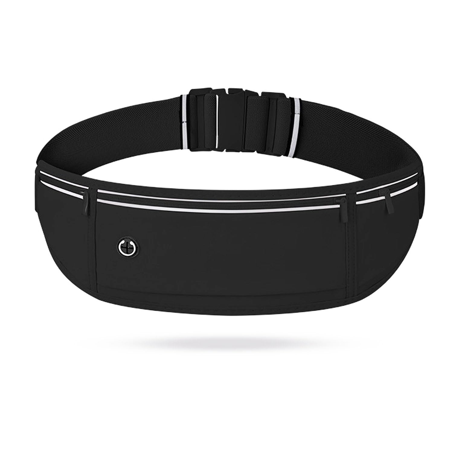 Cintura da corsa impermeabile per cellulare 3 tasche ciclismo fitness passeggiate Nero