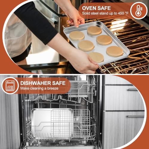 E-far Baking Sheet with Wire Rack Set, 10.5" x 8.3" (1 Pan +1 Cooling Rack) - image 4