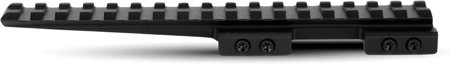 Monstrum Shrapnel Extended Picatinny Riser Mount with Recoil Stop Base | 25 Slot 10 inch Extra Long | Low Profile