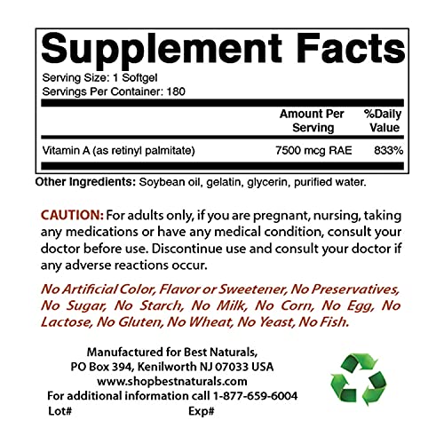 Best Naturals Vitamin A 25000 Iu & Probiotic 10 Strains & 30 Billion Cfu #TOP1