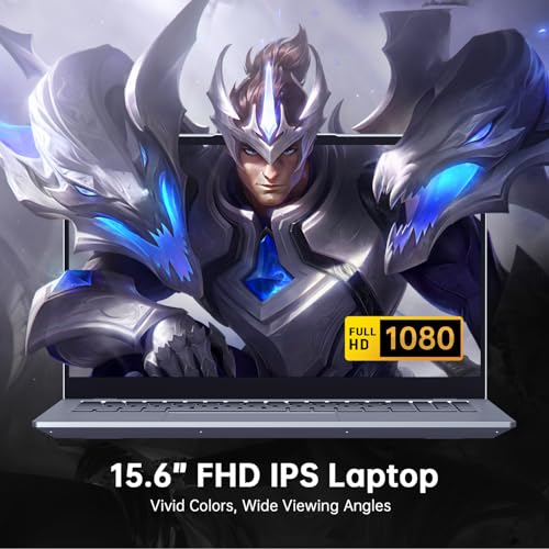Image of CyberGeek 15.6 inch FHD IPS Business Laptop, 8 Core Intel i5-12450H (Beat i7-10750H), 16GB RAM 1TB PCIe SSD, Notebook Computer with Backlit Keyboard, Fingerprint, WiFi6+ BT5.2, Touchpad, TF Reader, Grey