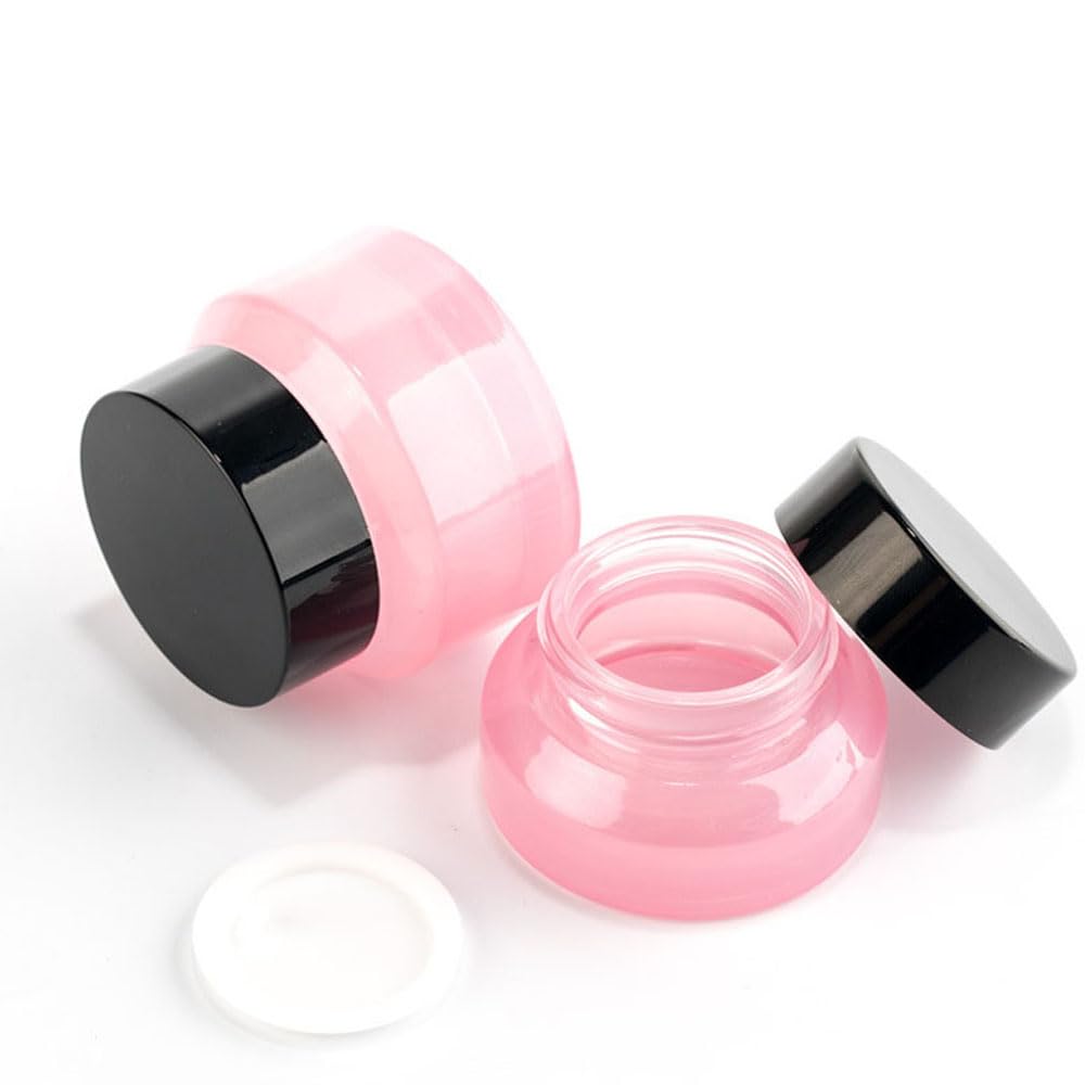 20 Stück 15/30/50g Nachfüllbare Glasbehälter Mit Deckel Fläschchen Kosmetikbehälter Leere Creme-Körperbutter-Peeling-Gläser Behälter Kosmetik Make-Up Töpfe Container (15G,Braun)