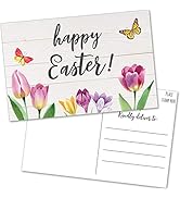 T MARIE 50 Happy Easter Postcards - Bulk Spring Greeting Cards Set With Flowers - For Family, Tea...