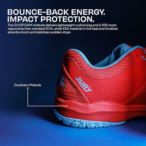 Image of Nivia Jury Badminton Shoes for Men, Air Mesh & PU Upper, TPU Shank Plate Outsole, Ortholite Foam Insock, Designed for Serious Badminton Players