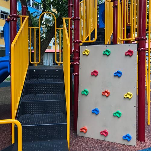 Retoo Klettergriffe Set 10 Stück für Kletterwand Outdoor & Indoor, 10 Klettersteine + 2 Haltegriffe mit Befestigung, bis 100 kg belastbar, Robustes Kunststoff, für Kinder