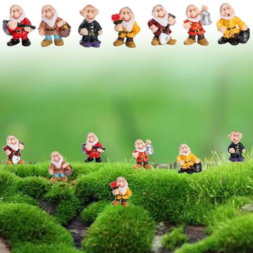 7 Pcs Mini Gnome Statue, Mini Garden Gnomes