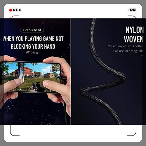 mcdodo LED 90 Degree Charger cable Right Angle USB Charging Cable Data Sync Zinc Alloy Nylon Anti-Bend Anti-Fraktur Titan Power Cable Compatible with Phone X S 8 7 6 Plus Pad Pod (1.6FT)