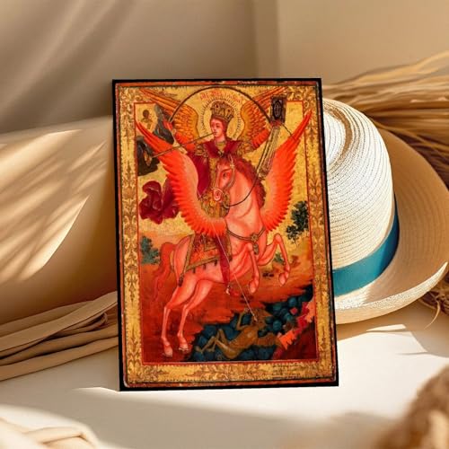 Tableau Saint Michel Terrassant le Dragon Impression Toile 30x45cm - 3