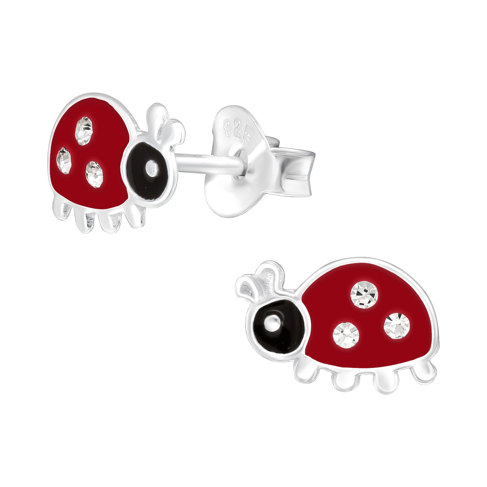 Katy CraigLadybird Lady Bug Earrings - 925 Sterling Silver, Sterling Silver
