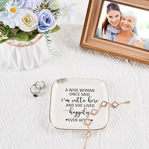 Retirement Gift for Woman - Trinket Jewelry Dish - A Wise Woman Once Said 'I'm Outta Here...Lived Happily Ever After', Retired Gifts for Women Coworker Teacher Nurse Boss Lady Retirement Gift for Woman Trinket Jewelry Dish A Wise Woman Once Said Im Outta HereLived Happily Ever After Retired Gifts for Women Coworker Teacher Nurse Boss Lady