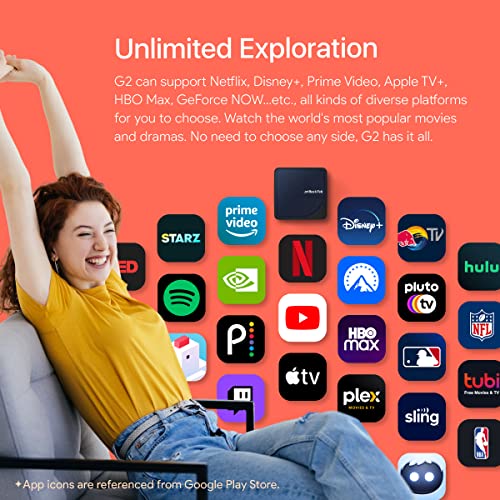 Image of RockTek G2 Premium Google TV 4K UHD Streaming Player, HDR10+ Dolby Vision Atmos, Voice Remote, Netflix, Prime Video, Disney+, Hulu, Apple TV+ (Renewed)