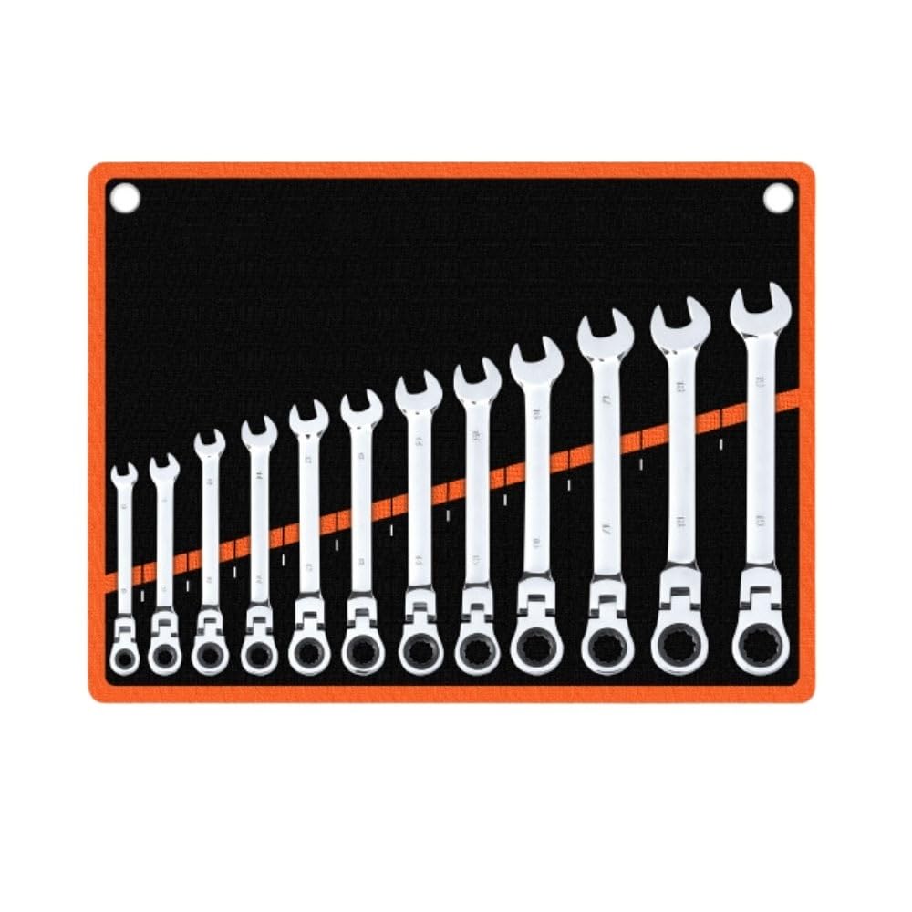 Set Chiavi Inglesi,Chiave Inglese Set di chiavi a cricchetto con chiave a 72 denti Set di chiavi multiutensile metriche 8-24MM Set di strumenti Uso apto para chiavi dinamometriche combinate Testa fiss