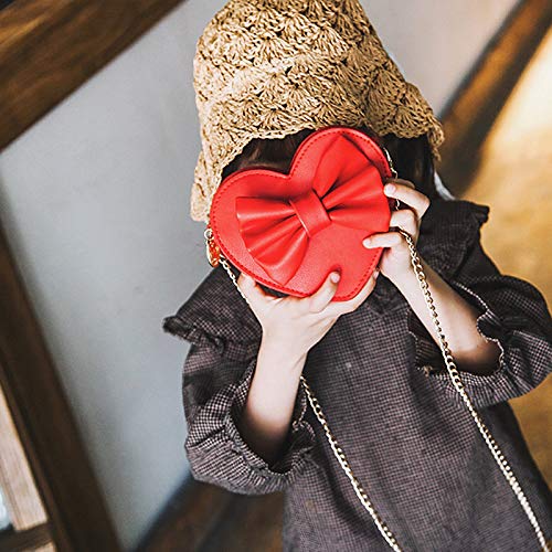 Mily Mini Heart Shape Crossbody Handbag Coin Change Purse for Toddlers Little Girls2