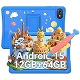 【Design a prova di bambini】 La caduta non è più un problema! Il tablet viene fornito con una custodia protettiva in silicone blu cielo per uso alimentare, con bordi rinforzati per assorbire gli urti quotidiani. Il supporto posteriore regolabile consente l'uso 