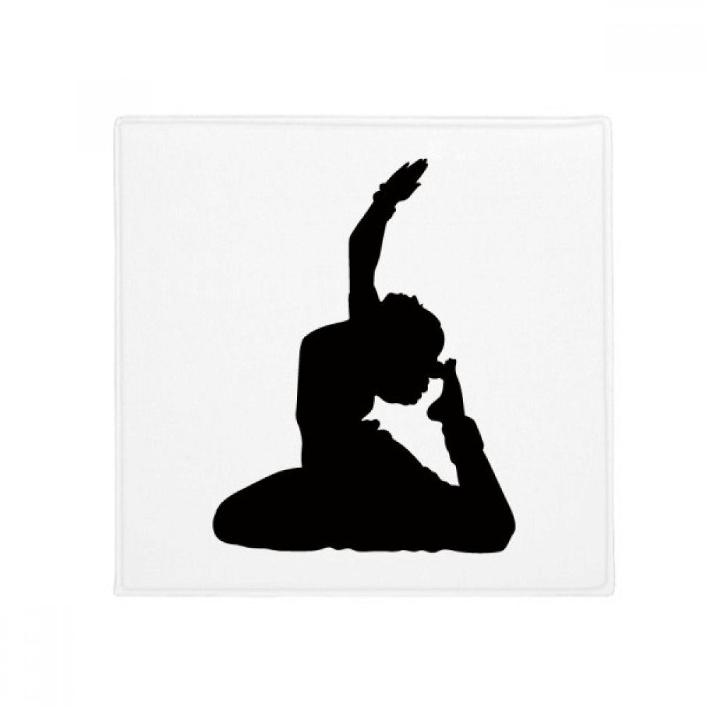 Tapis de sol sport danseur art yoga paon antidérapant multicolore 80x80cm