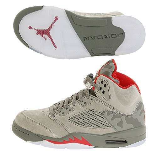 Zapatillas Jordan 5 Reflective Camo gris oscuro 136027-051 deportivas de ante para hombre