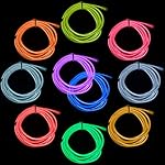 Danzix 10 pack 3ft portable el wire, neon light for halloween christmas party decoration home improvement - 10 colors 13