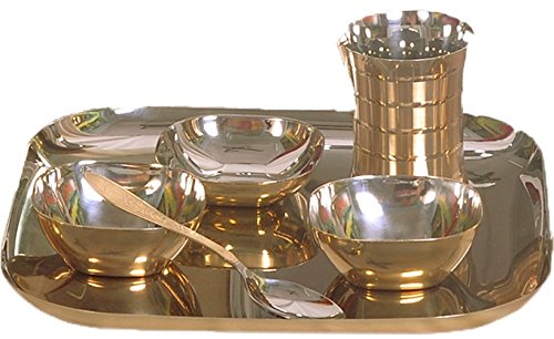 iKonbi 6 pcs Dinner Set with Bottom Brass Plating, IKDN475