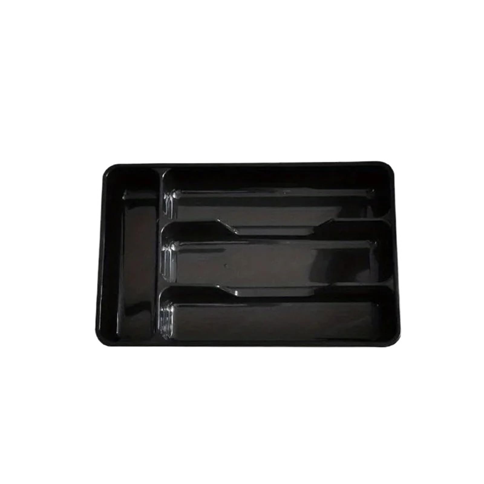 UBOHUZ 2PCS Cutlery Organizer Tray Kitchen Drawer Storage For Knives Forks Spoons With Compartment Divider Utensil Holder For Efficient for Spoons Forks Knives(Black)